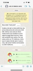 Candidato obtém nota alta na discursiva do concurso AGE MG