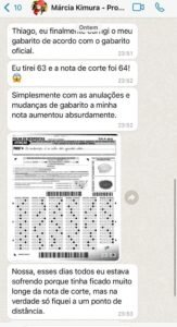 Aluna fica a um ponto da nota de corte após anulações