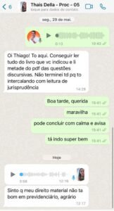 Aluna comenta rotina de leitura e intercalação de matérias