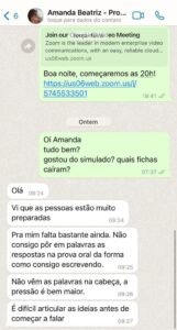 Aluna descreve dificuldade em falar na prova oral