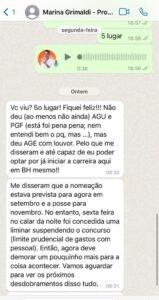 Aluna comemora 5º lugar em concurso da AGU
