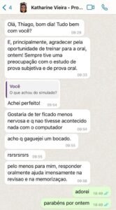 Aluna agradece treino de prova oral apesar do nervosismo