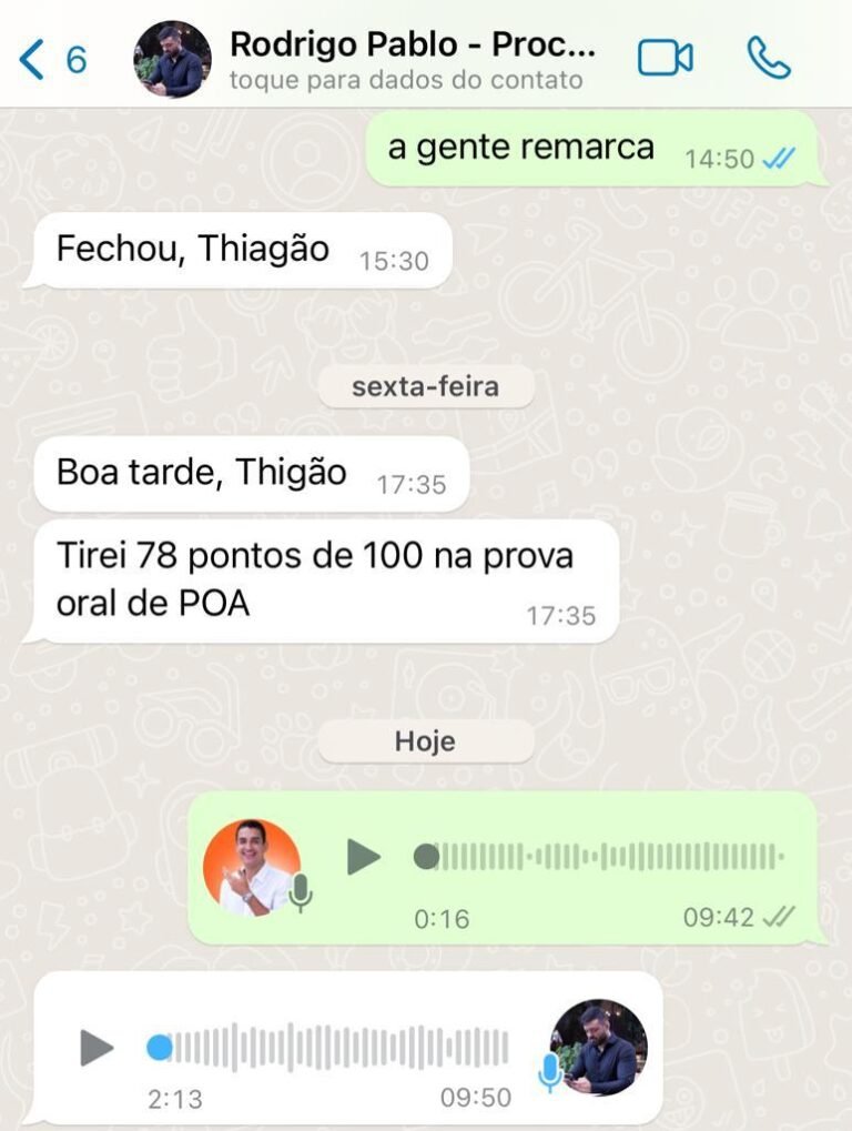 Aluno tira 78 de 100 na prova oral