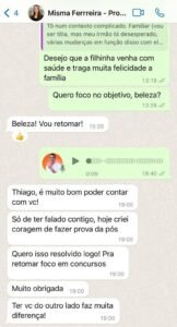 Aluna retoma foco nos estudos após período familiar difícil