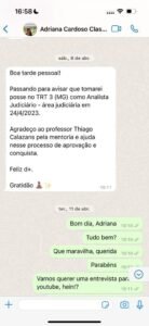 Aluna toma posse como analista judiciária em tribunal