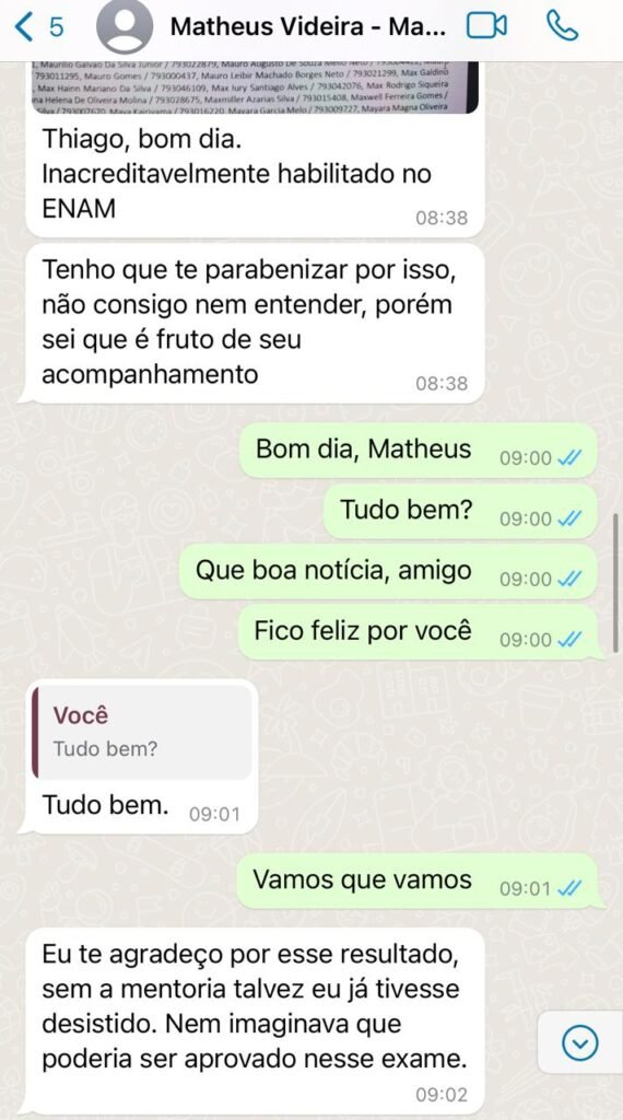 Aluno fica habilitado no ENAM