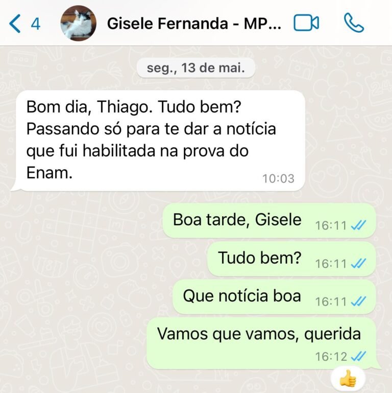 Aluna fica habilitada na prova do ENAM