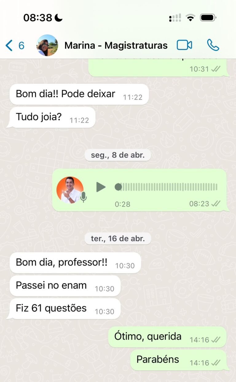 Aluna Marina conta que passou no ENAM