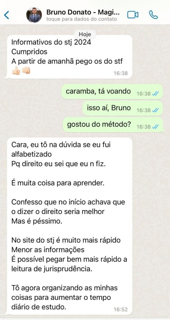 Aluno Bruno relata organização de estudo de informativos