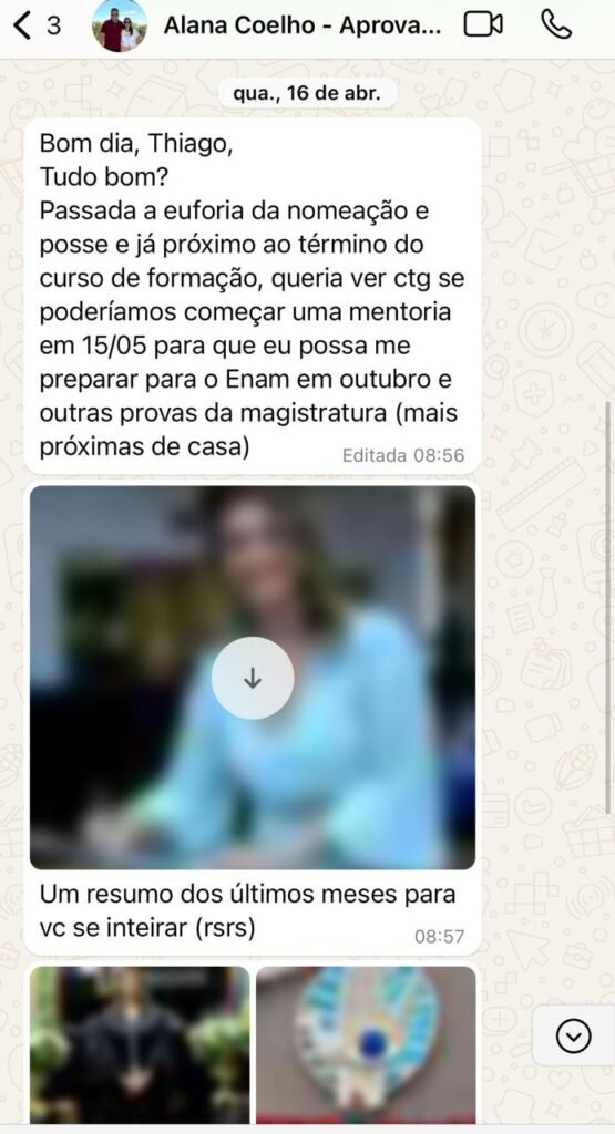 Alana pede mentoria para Enam e magistratura