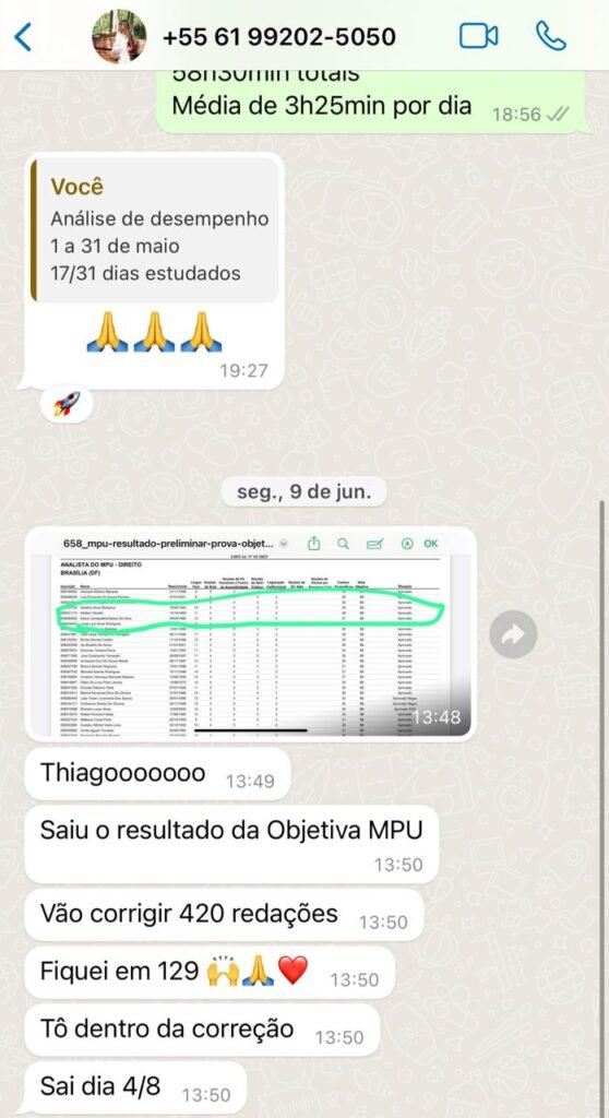 Daice atinge nota 129 na prova do MPU