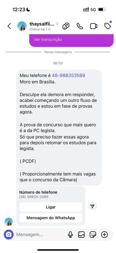 Aluna organiza retomada dos estudos para PC legista