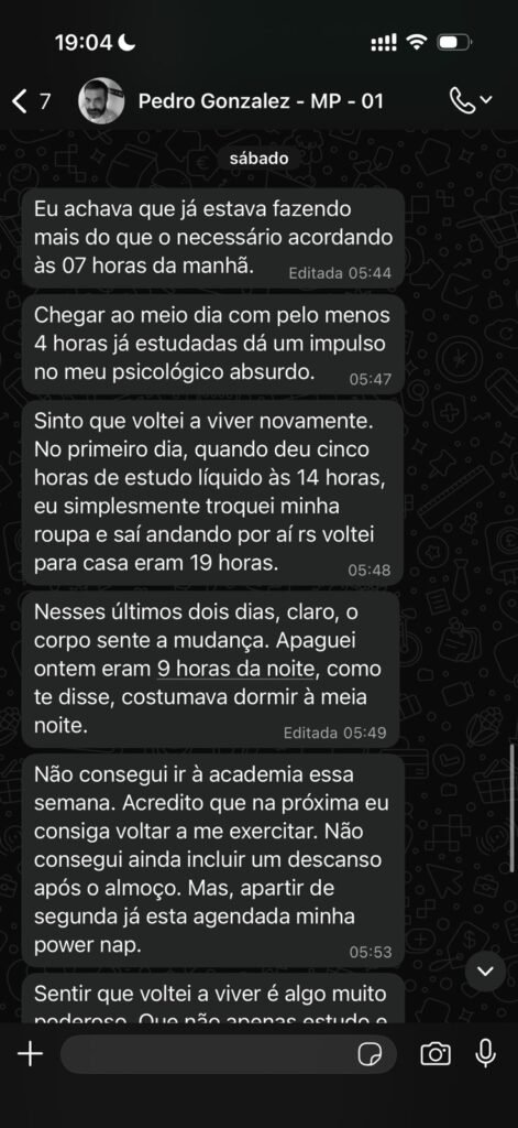 Pedro relata nova rotina e mais disposição