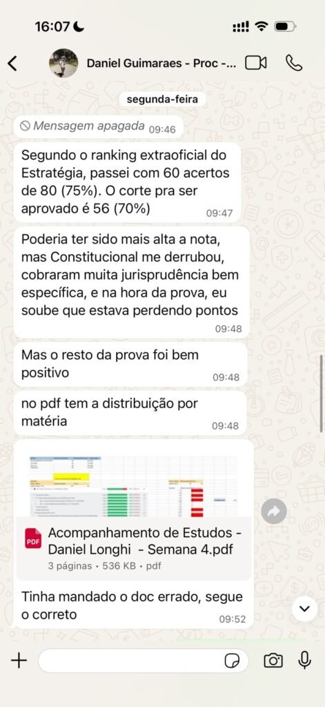 Daniel comenta resultado do ENAM, 60 de 80 questões