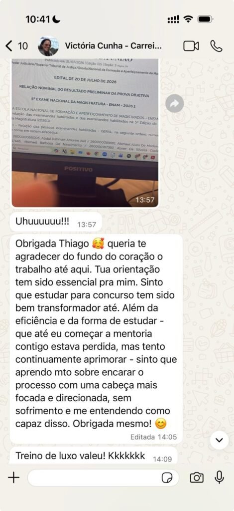 Victória se diz transformada, de perdida a aprovada no ENAM