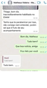 Matheus comemora habilitação no ENAM