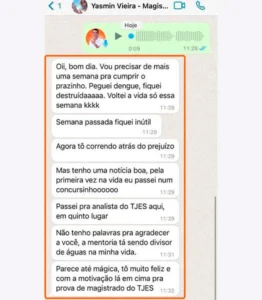 Yasmin passa pela primeira vez num concurso após dengue