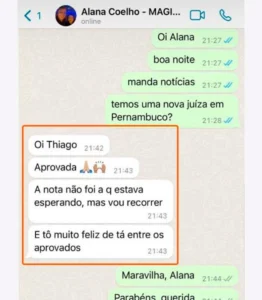 Alana comemora aprovação em concurso de magistratura