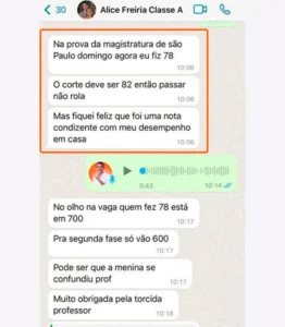 Alice fica feliz com nota condizente ao desempenho em casa