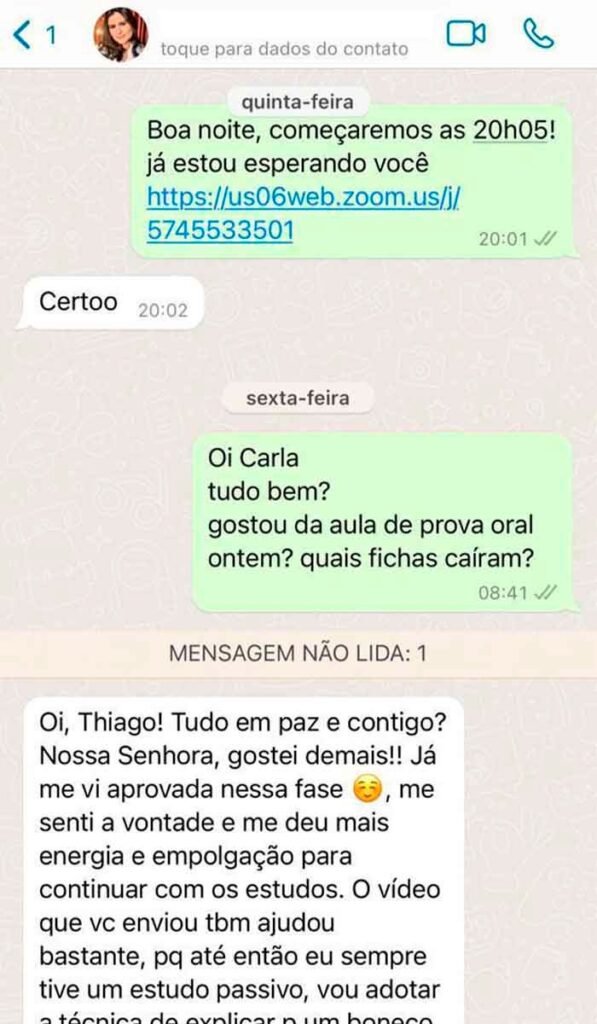 Carla se sente confiante e já se imagina aprovada nessa fase